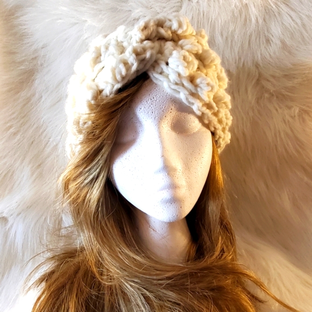 Handmade Bulky Twisted Criss Cross Headband Ear Warmer
